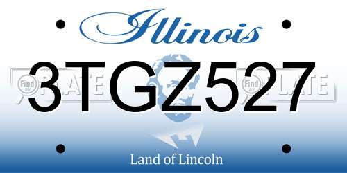 3TGZ527 Illinois License Plate