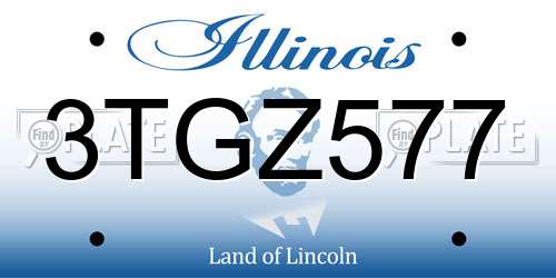 3TGZ577 Illinois License Plate