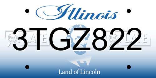3TGZ822 Illinois License Plate