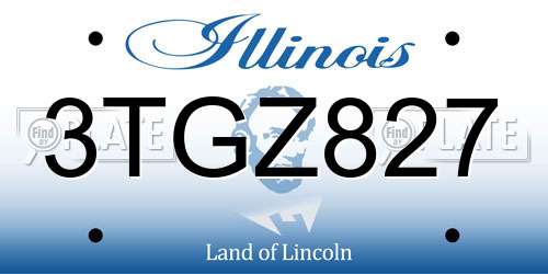 3TGZ827 Illinois License Plate
