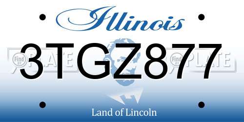 3TGZ877 Illinois License Plate