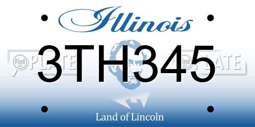 3TH345 Illinois License Plate