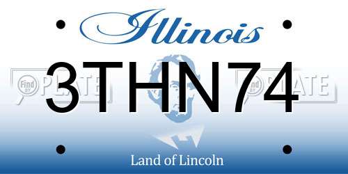 3THN74 Illinois License Plate