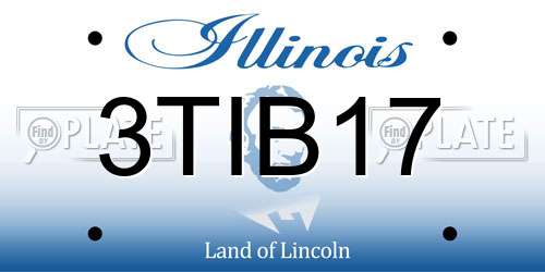 3TIB17 Illinois License Plate