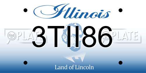 3TII86 Illinois License Plate