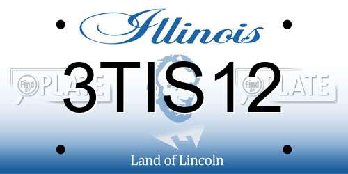 3TIS12 Illinois License Plate