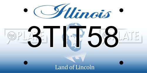 3TIT58 Illinois License Plate