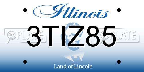 3TIZ85 Illinois License Plate