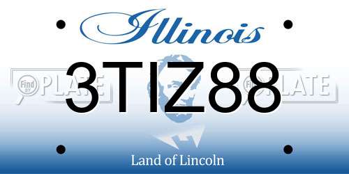 3TIZ88 Illinois License Plate