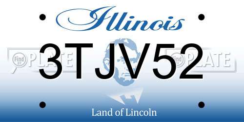 3TJV52 Illinois License Plate