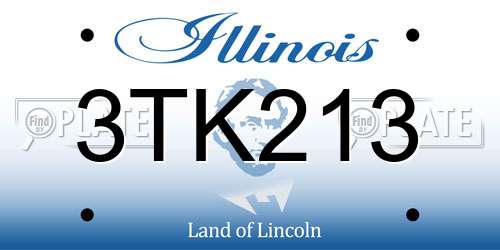 3TK213 Illinois License Plate