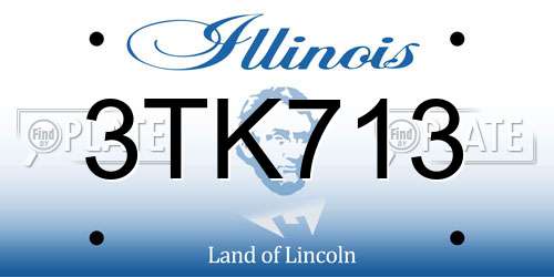 3TK713 Illinois License Plate