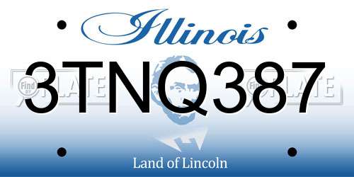 3TNQ387 Illinois License Plate