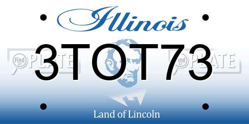 3TOT73 Illinois License Plate