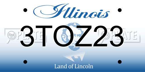 3TOZ23 Illinois License Plate