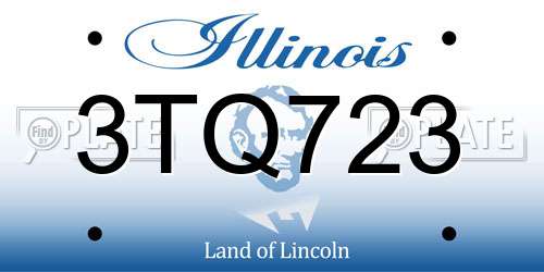 3TQ723 Illinois License Plate