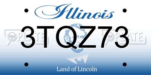 3TQZ73 Illinois License Plate