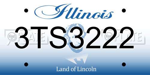 3TS3222 Illinois License Plate