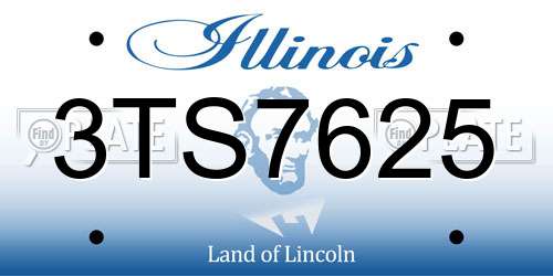 3TS7625 Illinois License Plate