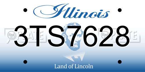 3TS7628 Illinois License Plate