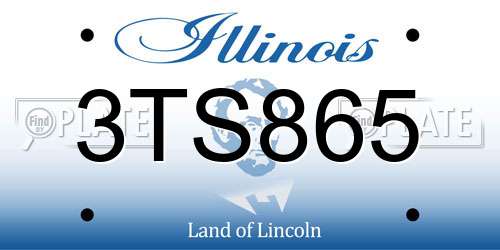3TS865 Illinois License Plate