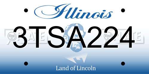 3TSA224 Illinois License Plate