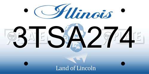 3TSA274 Illinois License Plate