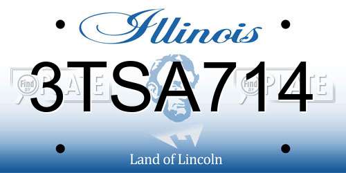 3TSA714 Illinois License Plate