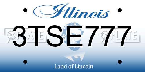 3TSE777 Illinois License Plate