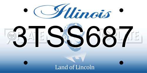 3TSS687 Illinois License Plate