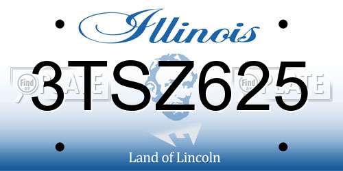 3TSZ625 Illinois License Plate