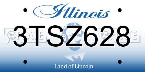 3TSZ628 Illinois License Plate