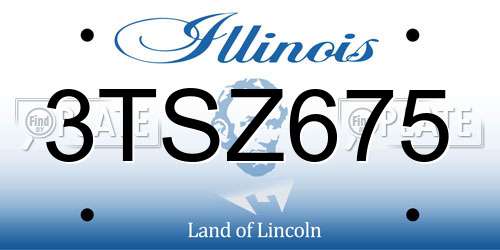 3TSZ675 Illinois License Plate