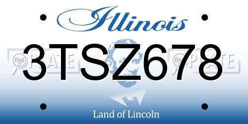 3TSZ678 Illinois License Plate