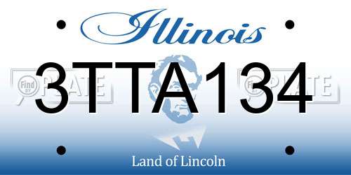 3TTA134 Illinois License Plate