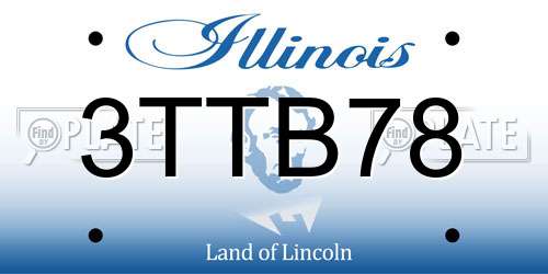3TTB78 Illinois License Plate