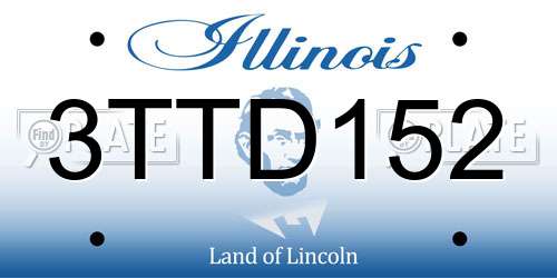 3TTD152 Illinois License Plate
