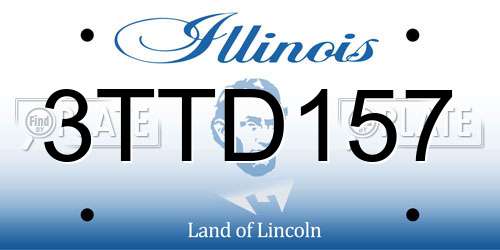 3TTD157 Illinois License Plate