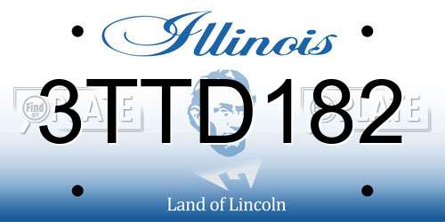 3TTD182 Illinois License Plate