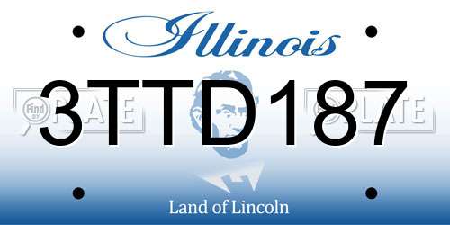 3TTD187 Illinois License Plate