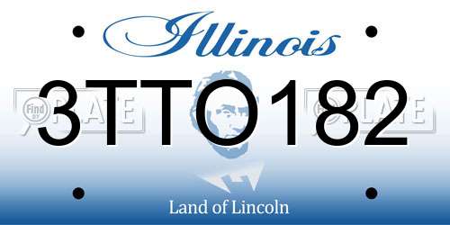 3TTO182 Illinois License Plate