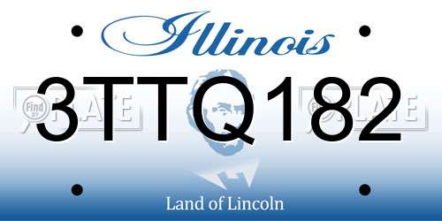 3TTQ182 Illinois License Plate