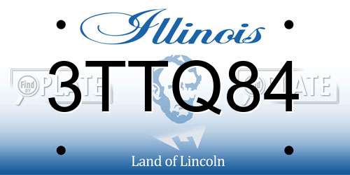 3TTQ84 Illinois License Plate