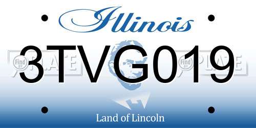 3TVG019 Illinois License Plate