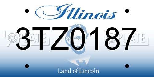 3TZ0187 Illinois License Plate