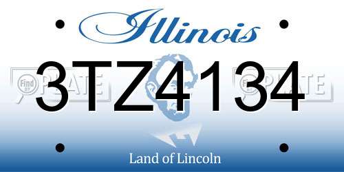 3TZ4134 Illinois License Plate