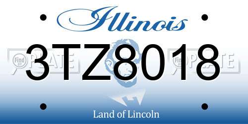 3TZ8018 Illinois License Plate