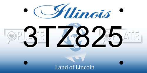 3TZ825 Illinois License Plate
