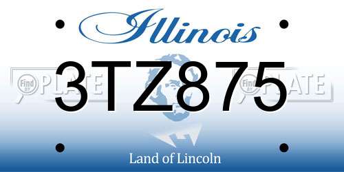 3TZ875 Illinois License Plate