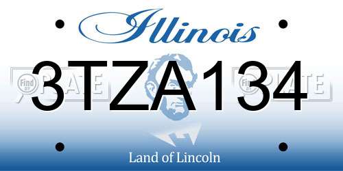 3TZA134 Illinois License Plate
